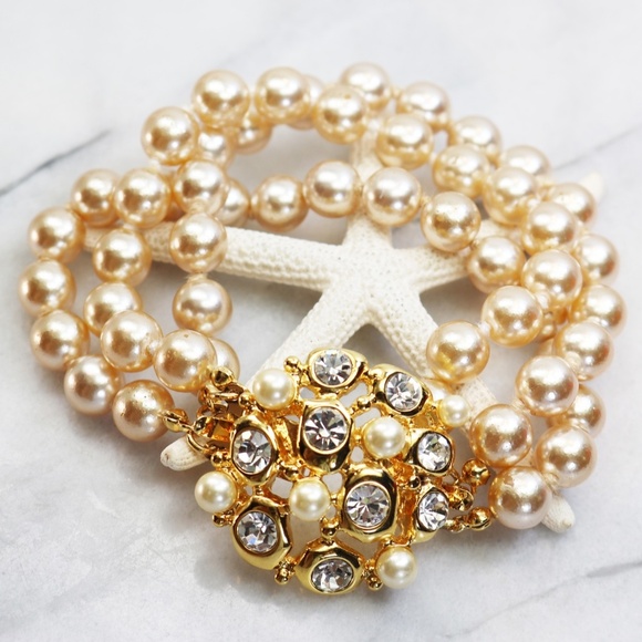 ⚜️ Vintage Kenneth Lane Multistrand Pearl Bracelet - Picture 8 of 16